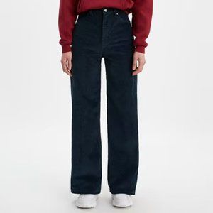 Levi’s Premium Ribcage Wide Leg Corduroy Pants - Navy Blue Cord - Size 32
